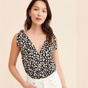 Free People Bare It All Black and White Bodysuit Size Women’s Small